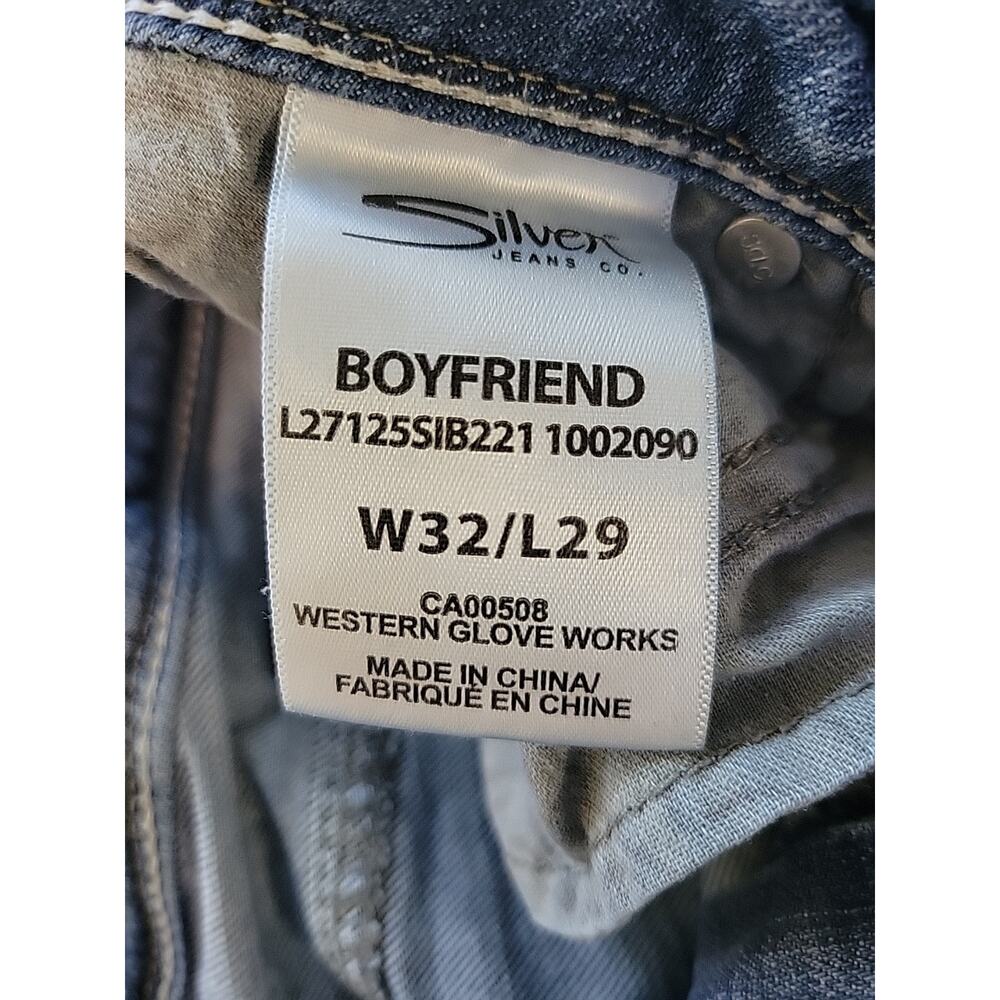 Silver Jeans Co. Boyfriend Super Stretch Distressed Denim Jeans Women's 32x29 - Picture 13 of 14